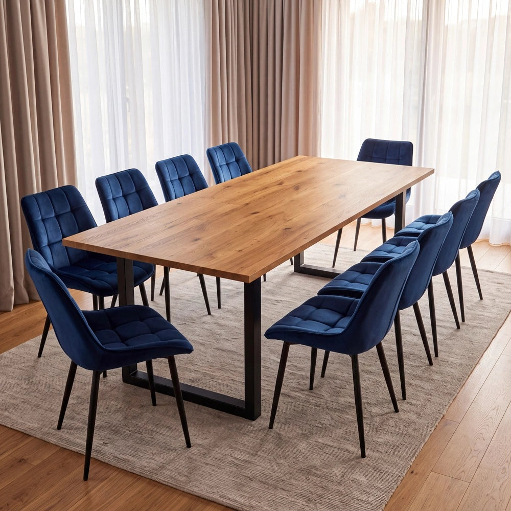 Eichenholztisch im klassischen Stil – für 10 Personen – 220x100x2,6 cm