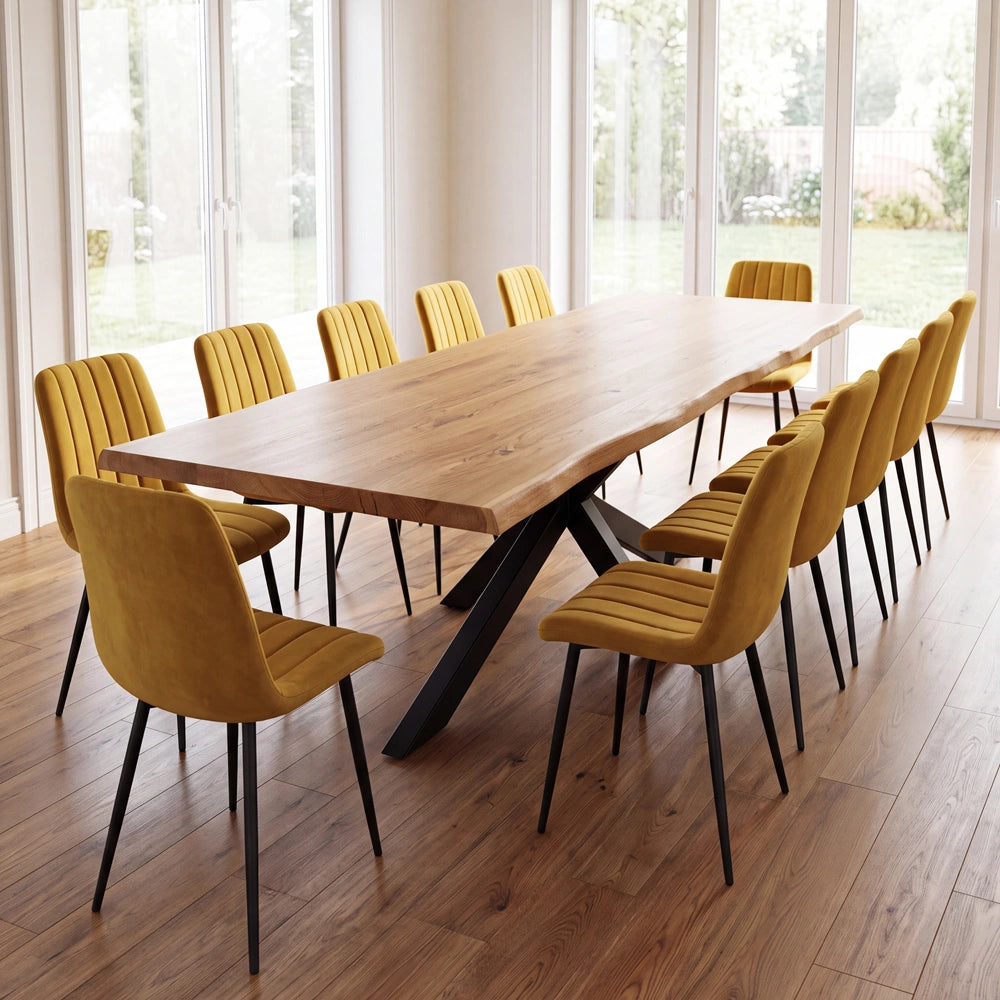 Eichenholztisch im rustikalen Stil – für 12 Personen – 260 x 100 x 4 cm