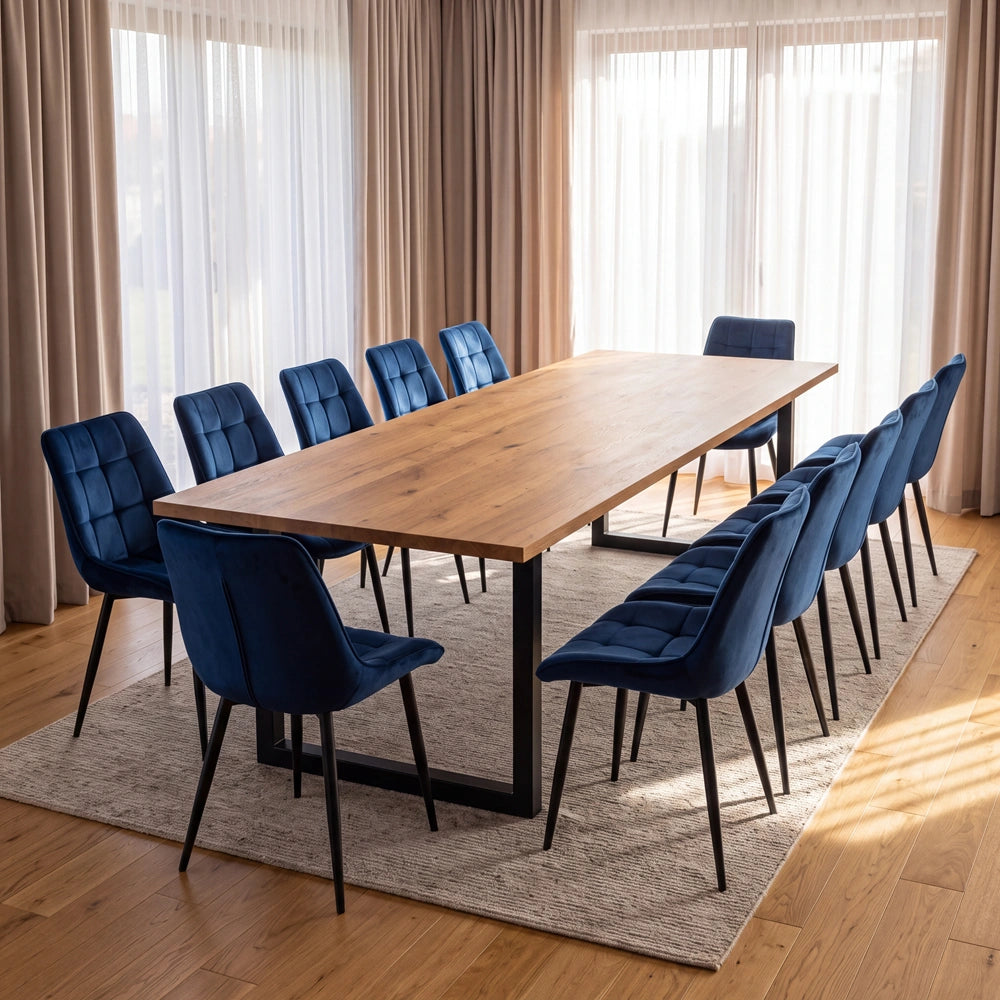Eichenholztisch im klassischen Stil – für 12 Personen – 260x100x2,6 cm