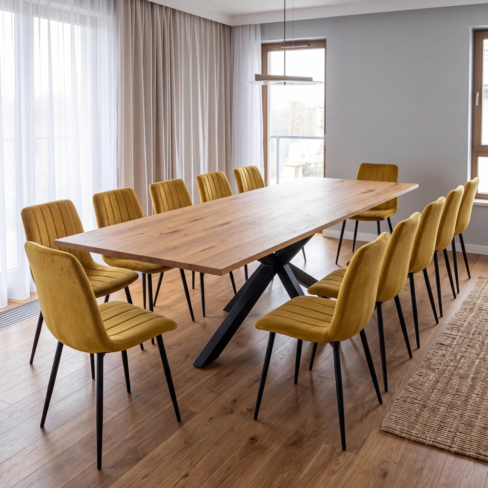 Eichenholztisch im klassischen Stil – für 12 Personen – 260x100x2,6 cm
