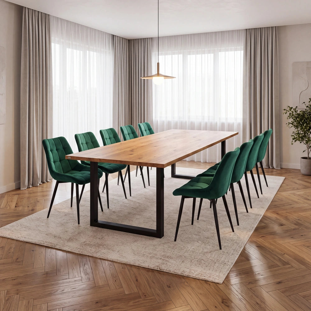 Eichenholztisch im klassischen Stil – für 10 Personen – 220x100x2,6 cm