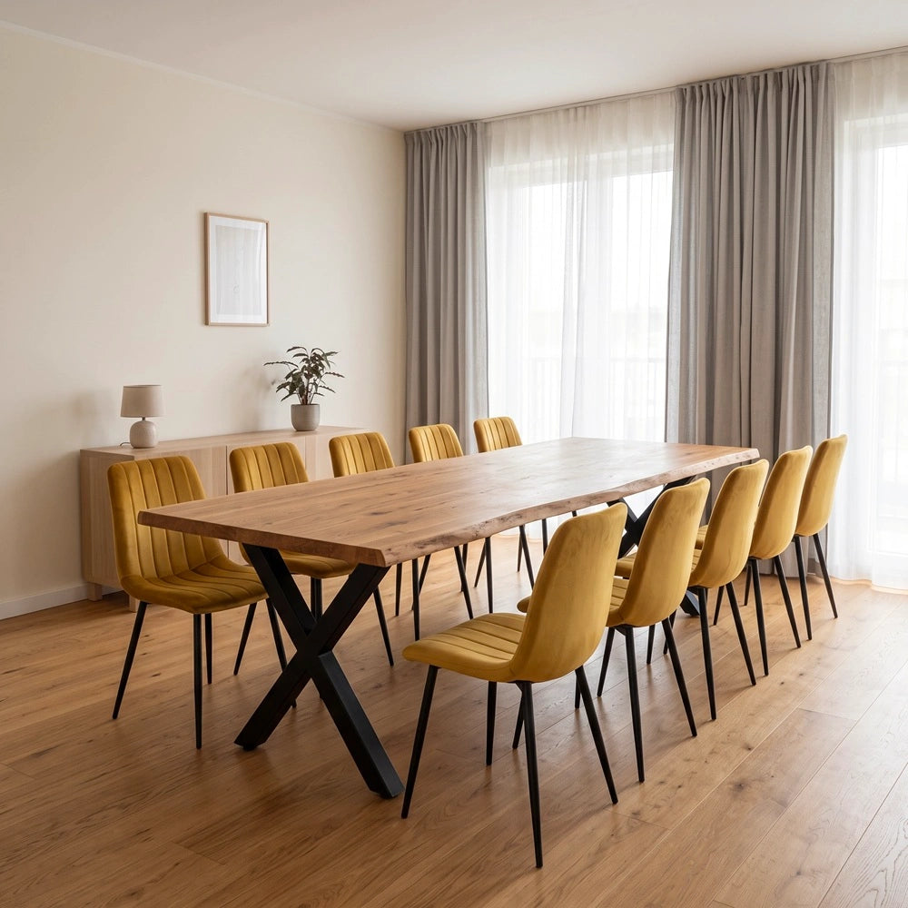 Eichenholztisch im rustikalen Stil – für 10 Personen – 240 x 100 x 4 cm