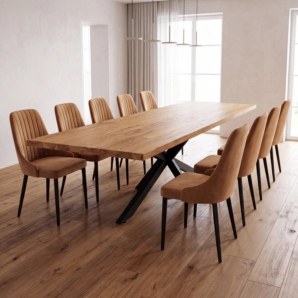 Eichenholztisch im klassischen Stil – für 10 Personen – 240 x 100 x 4 cm