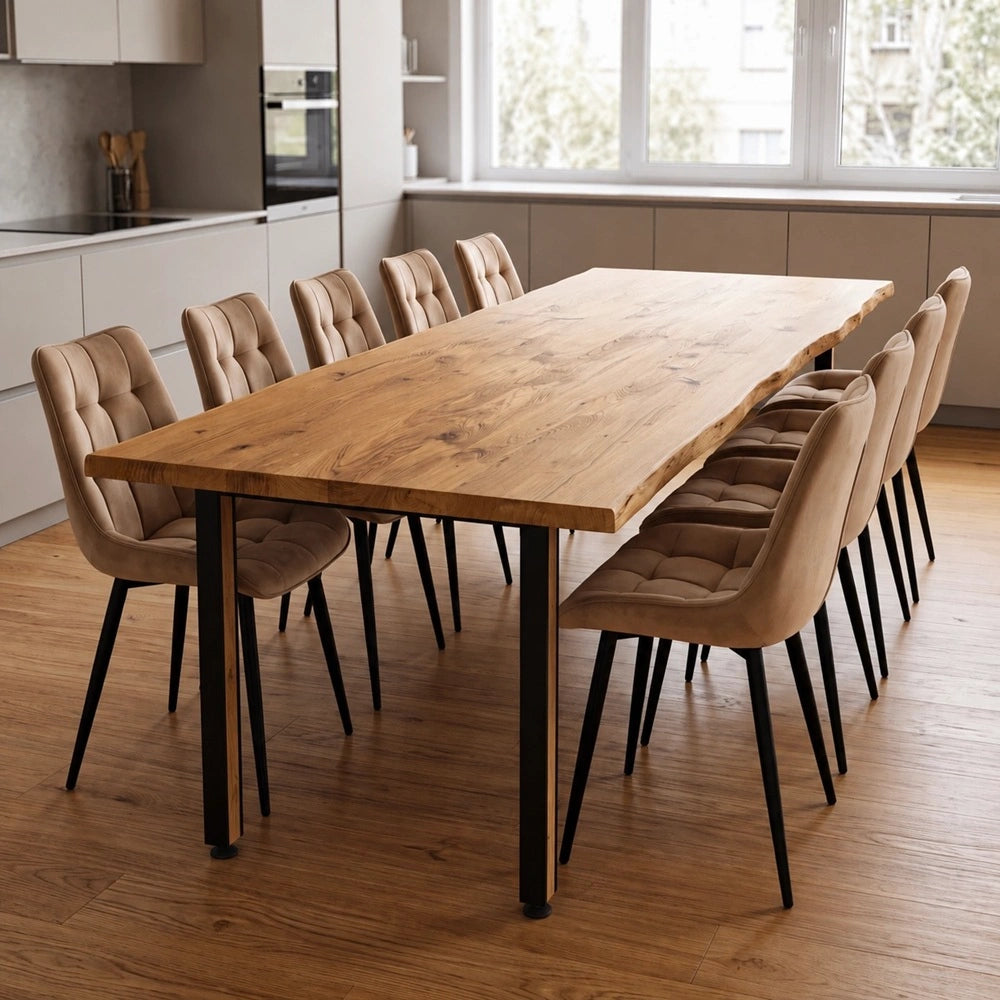 Eichenholztisch im rustikalen Stil – für 10 Personen – 240 x 100 x 4 cm