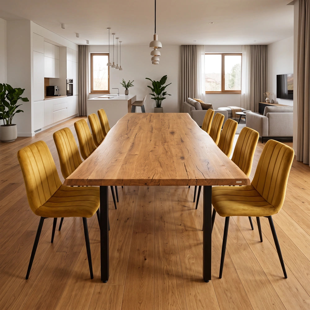 Eichenholztisch im rustikalen Stil – für 10 Personen – 240 x 100 x 4 cm