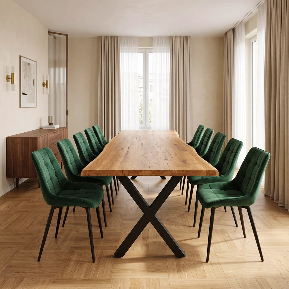 Eichenholztisch im rustikalen Stil – für 10 Personen – 240 x 100 x 4 cm