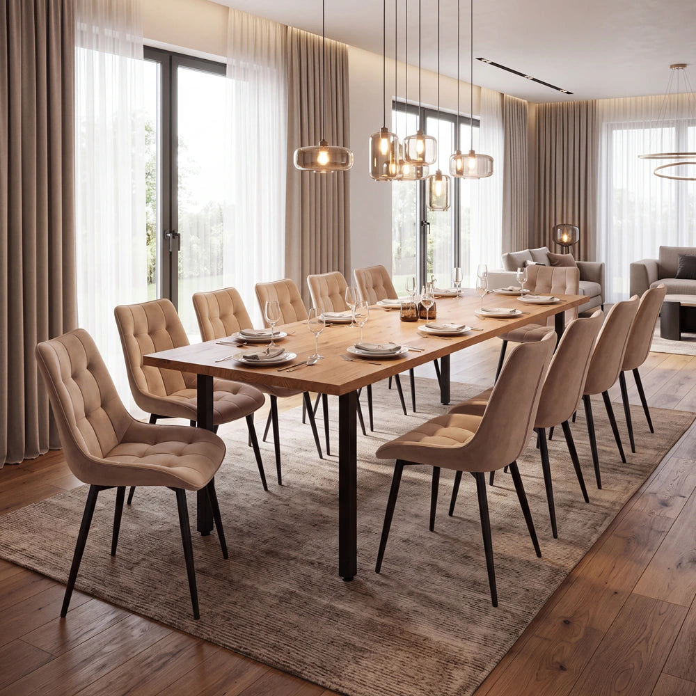 Eichenholztisch im klassischen Stil – für 10 Personen – 220x100x2,6 cm