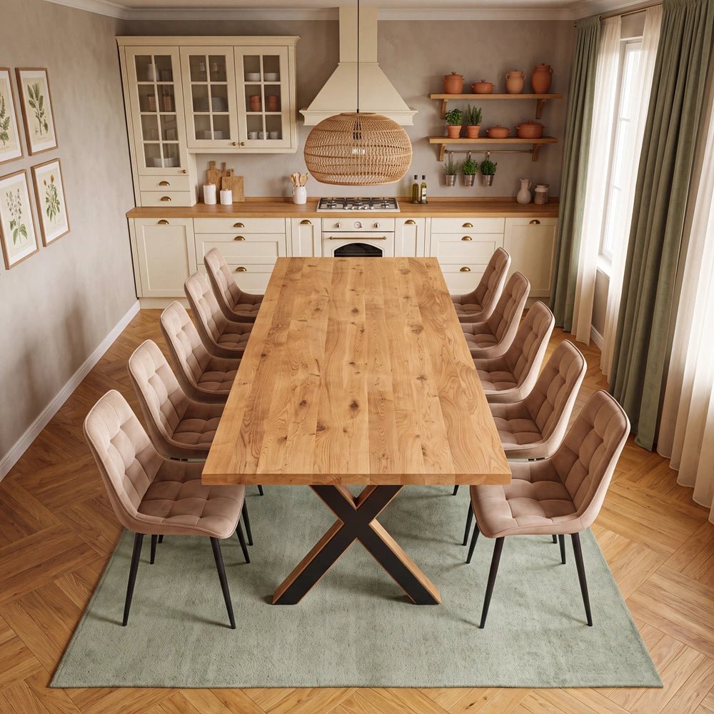 Eichenholztisch im klassischen Stil – für 10 Personen – 240 x 100 x 4 cm