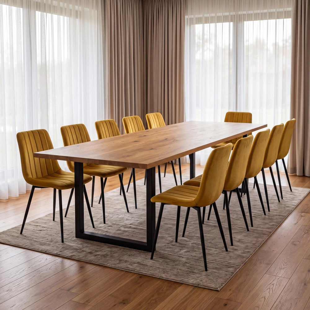 Eichenholztisch im klassischen Stil – für 10 Personen – 220x100x2,6 cm