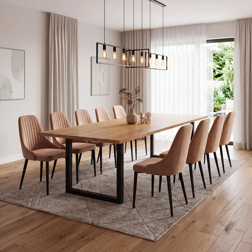 Eichenholztisch im klassischen Stil – für 10 Personen – 220x100x2,6 cm