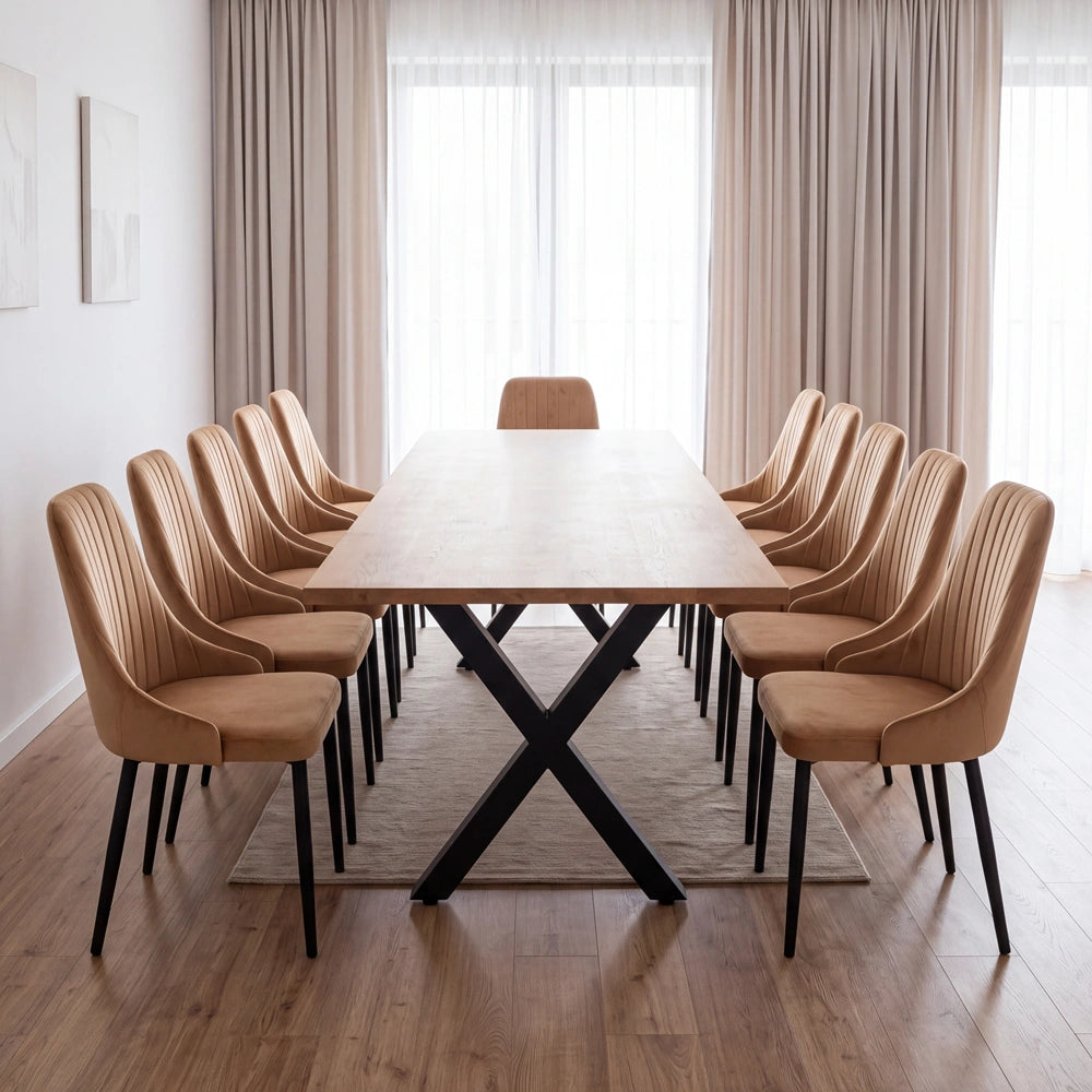 Eichenholztisch im klassischen Stil – für 10 Personen – 220x100x2,6 cm