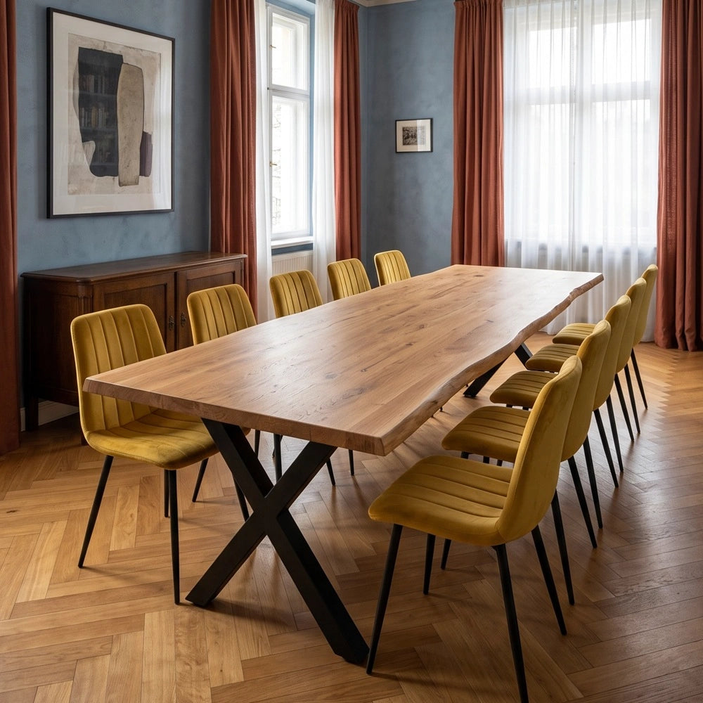 Eichenholztisch im rustikalen Stil – für 10 Personen – 240 x 100 x 4 cm