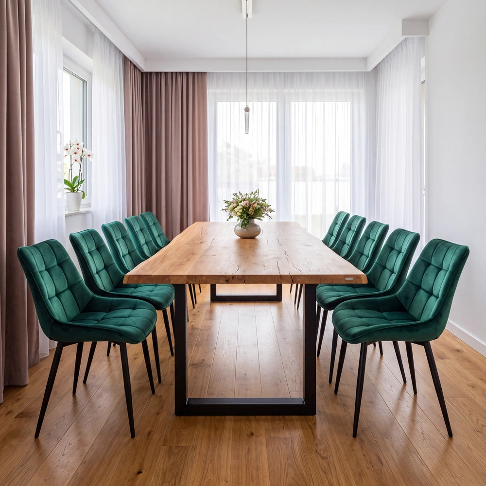 Eichenholztisch im rustikalen Stil – für 10 Personen – 240 x 100 x 4 cm