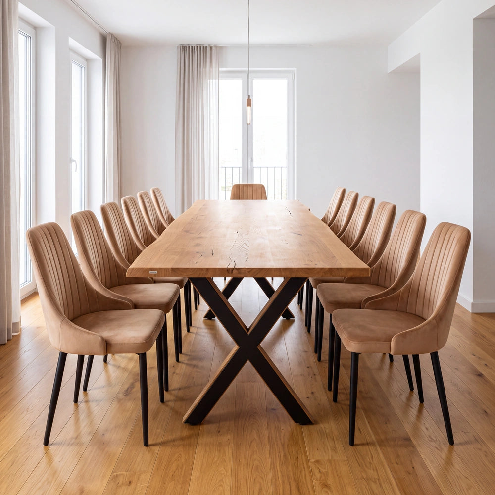 Eichentisch im rustikalen Stil – für 14 Personen – 280 x 100 x 4 cm