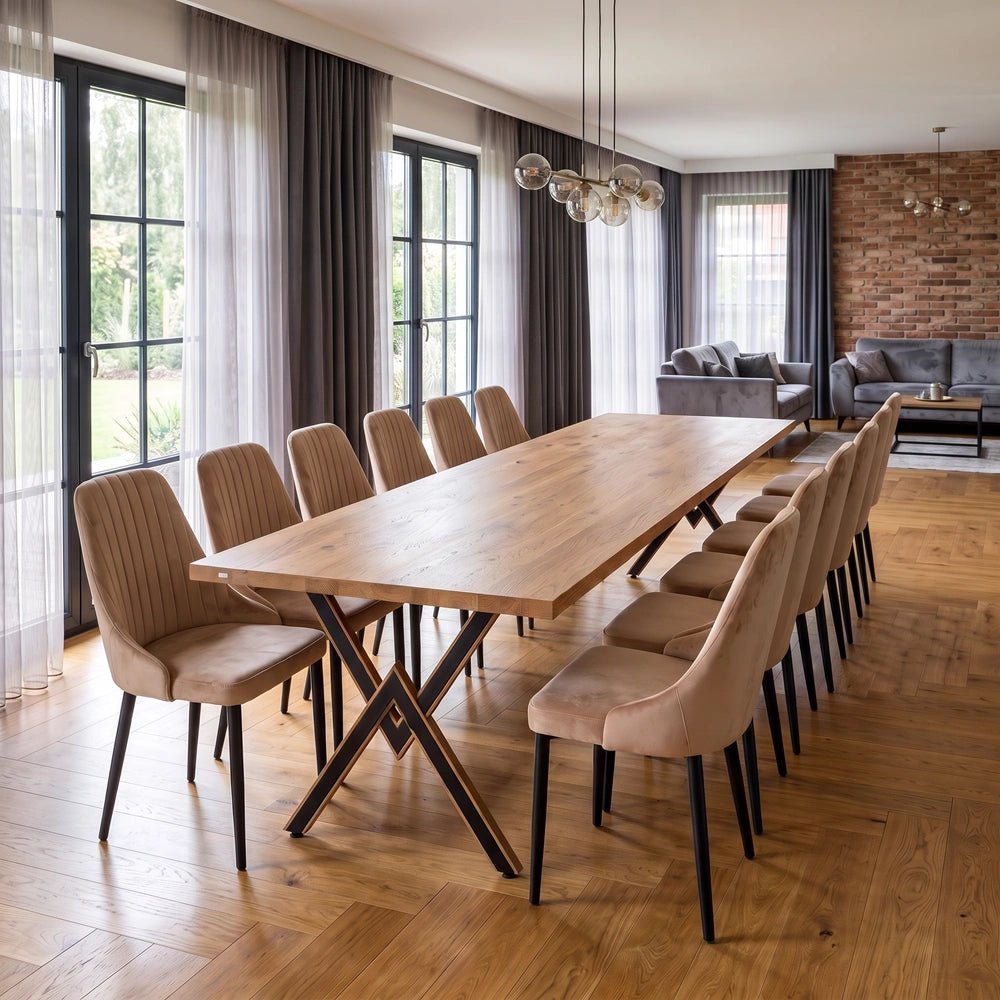 Eichenholztisch klassisch für 12 Personen - 260x100x4cm