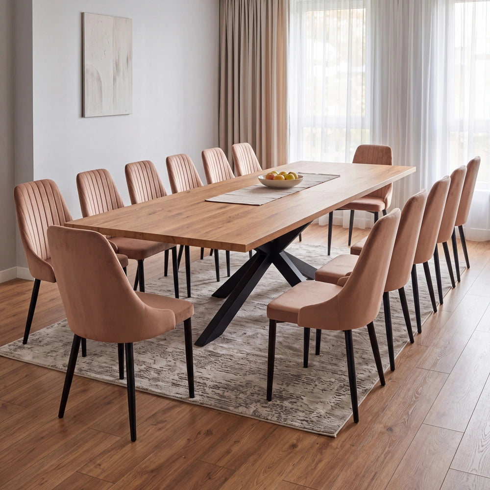 Eichenholztisch im klassischen Stil – für 12 Personen – 260x100x2,6 cm
