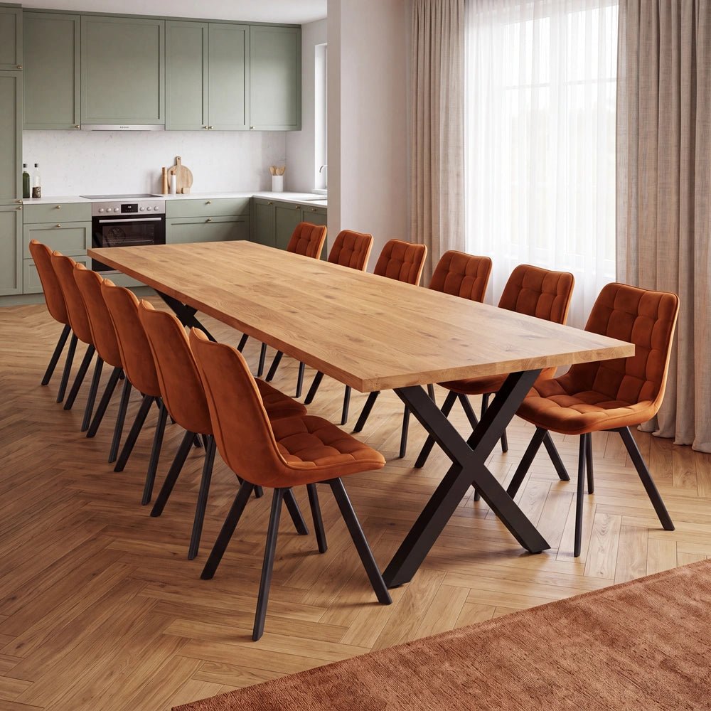 Eichenholztisch klassisch für 12 Personen - 260x100x4cm