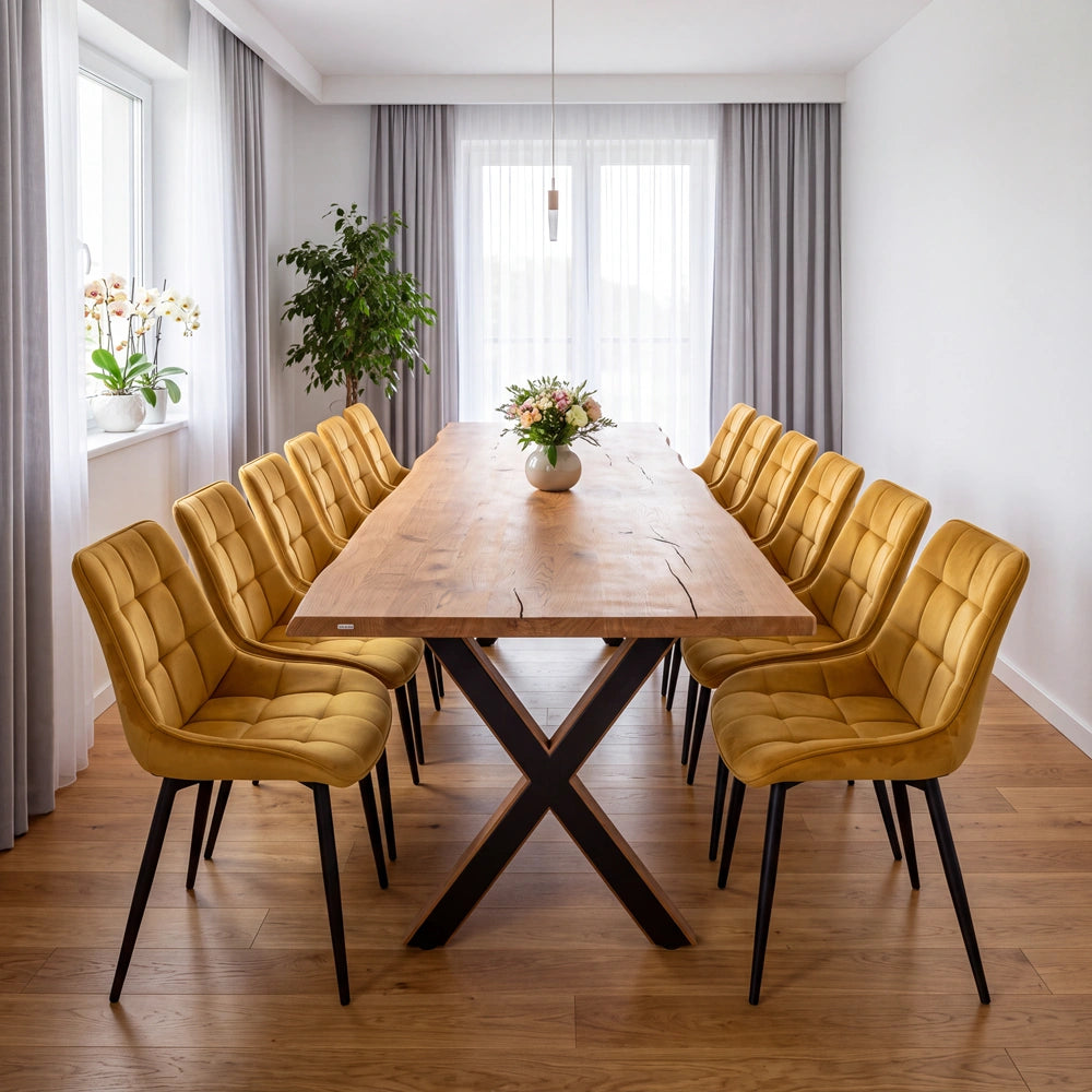 Eichenholztisch im rustikalen Stil – für 12 Personen – 260 x 100 x 4 cm