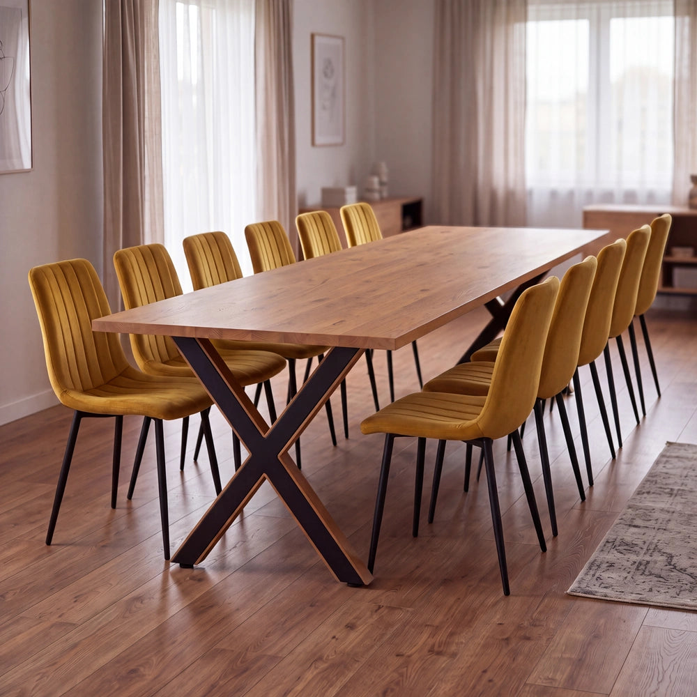Eichenholztisch im klassischen Stil – für 12 Personen – 260x100x2,6 cm