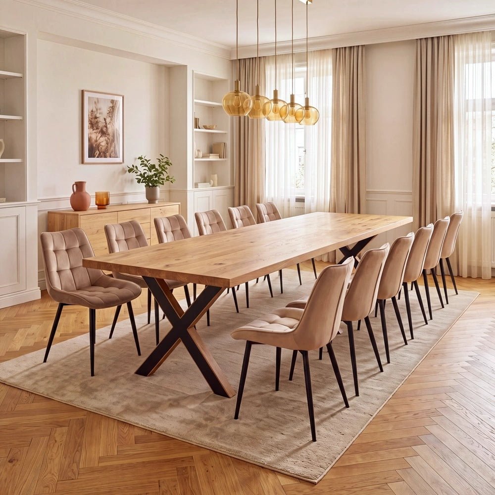 Eichenholztisch klassisch für 12 Personen - 260x100x4cm