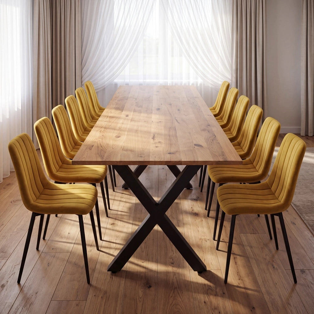 Eichenholztisch im klassischen Stil – für 12 Personen – 260x100x2,6 cm