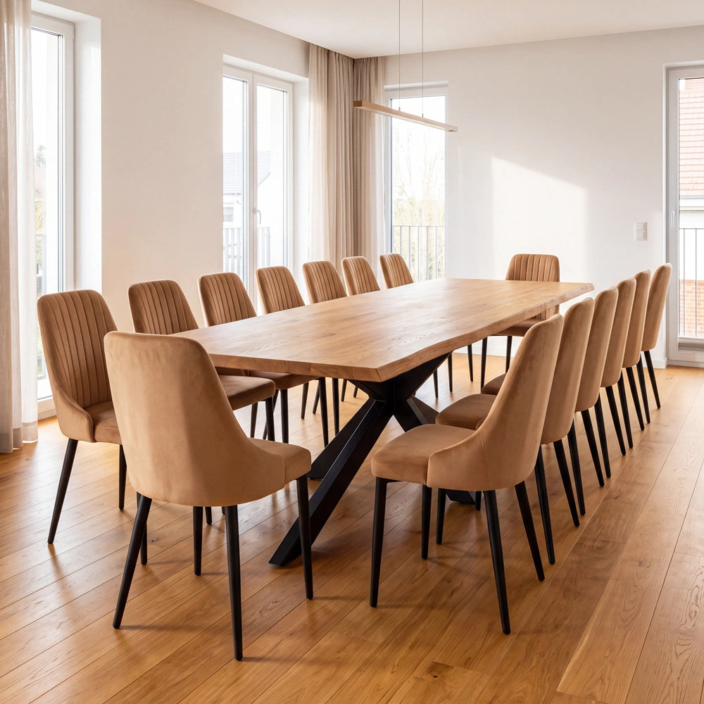 Massiver rustikaler Eichentisch – 14 Personen – 300 x 100 x 4 cm