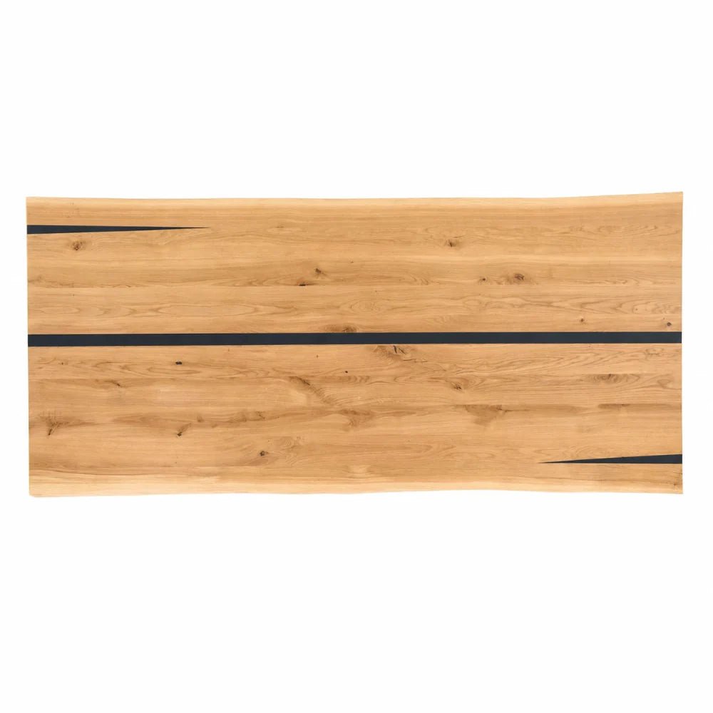 Masa din stejar cu rasina – model rustic pentru 14 persoane - 280x100x4cm - Reelken