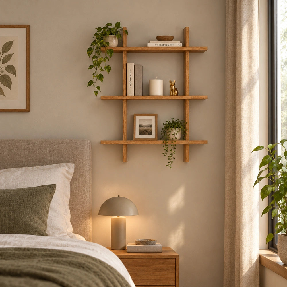 Matrix Regal aus massivem Eichenholz – 80x106x2 cm
