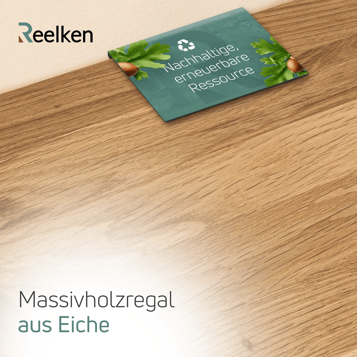 Personalisiertes Wandregal aus massiver Eiche