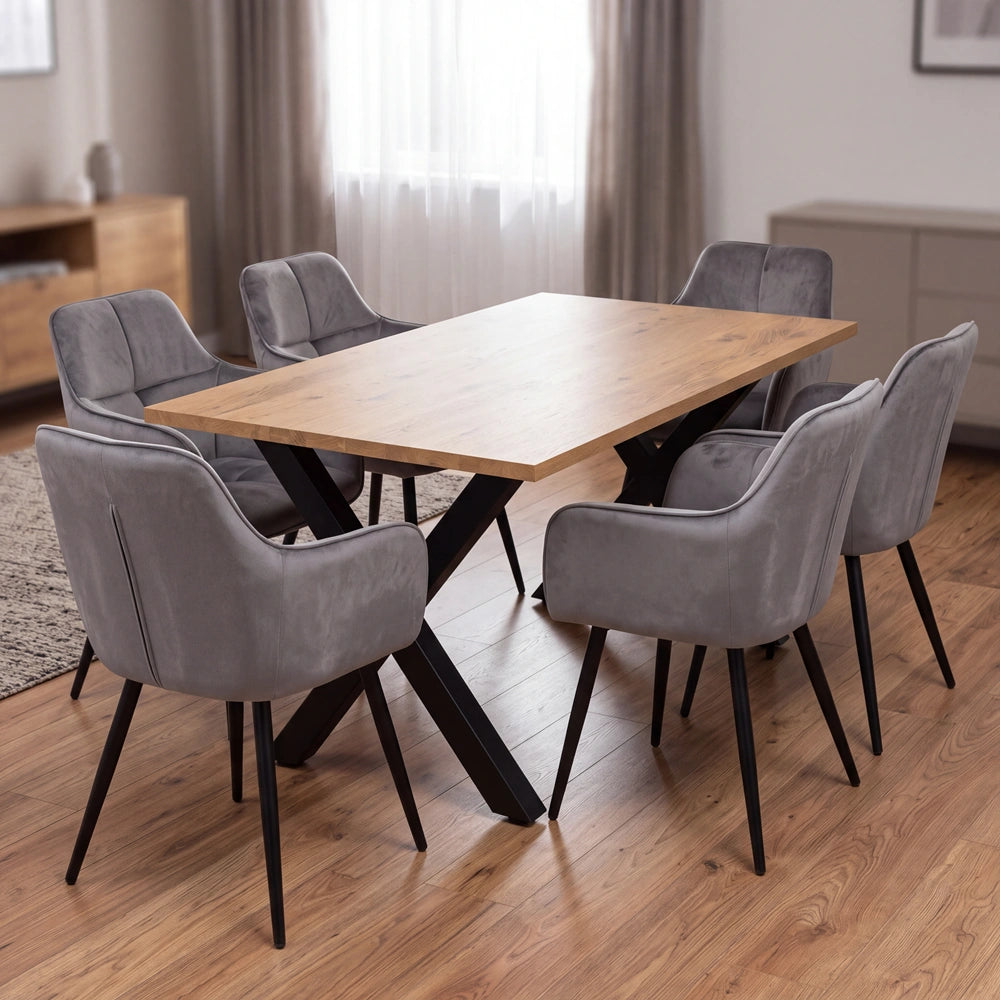 Eichenholztisch im klassischen Stil – für 4 Personen – 140x80x2,6 cm