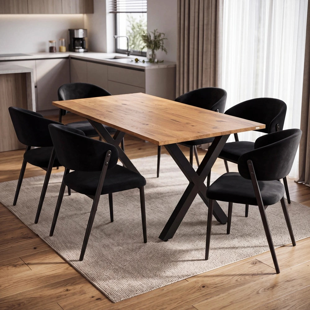 Eichenholztisch im klassischen Stil – für 6 Personen – 180x85x2,6 cm
