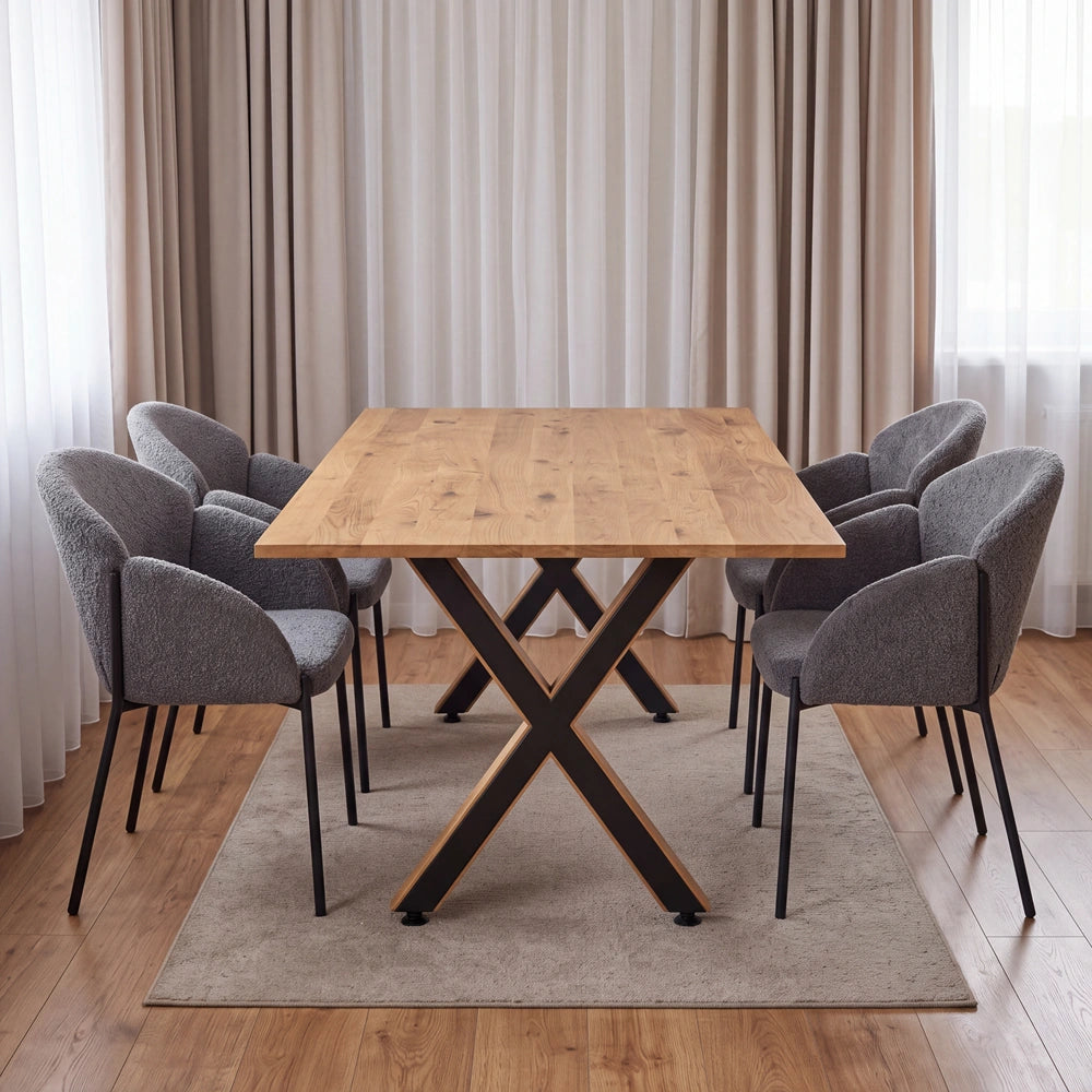 Eichenholztisch im klassischen Stil – für 4 Personen – 140x80x2,6 cm