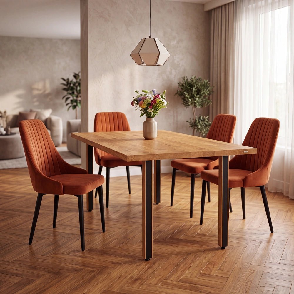 Eichenholztisch im klassischen Stil – für 4 Personen – 140 x 80 x 4 cm
