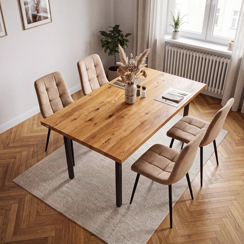 Eichenholztisch im klassischen Stil – für 4 Personen – 140 x 80 x 4 cm