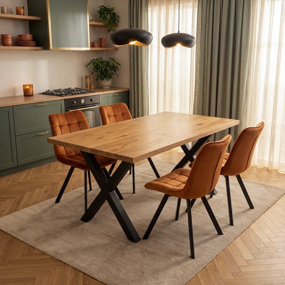 Eichenholztisch im klassischen Stil – für 4 Personen – 140 x 80 x 4 cm