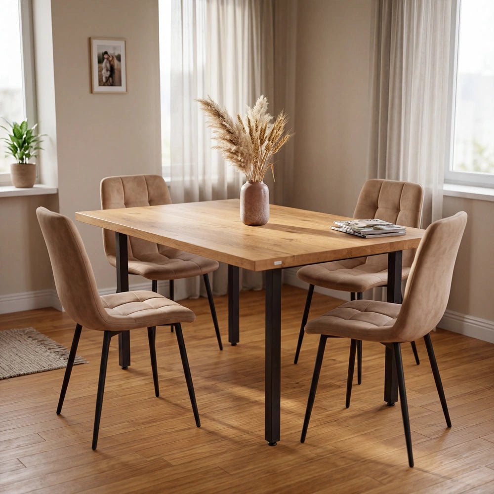 Eichenholztisch im klassischen Stil – für 4 Personen – 140 x 80 x 4 cm