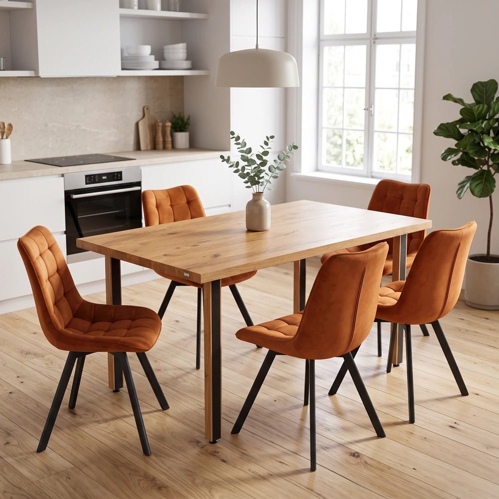 Eichenholztisch im klassischen Stil – für 4 Personen – 140 x 80 x 4 cm