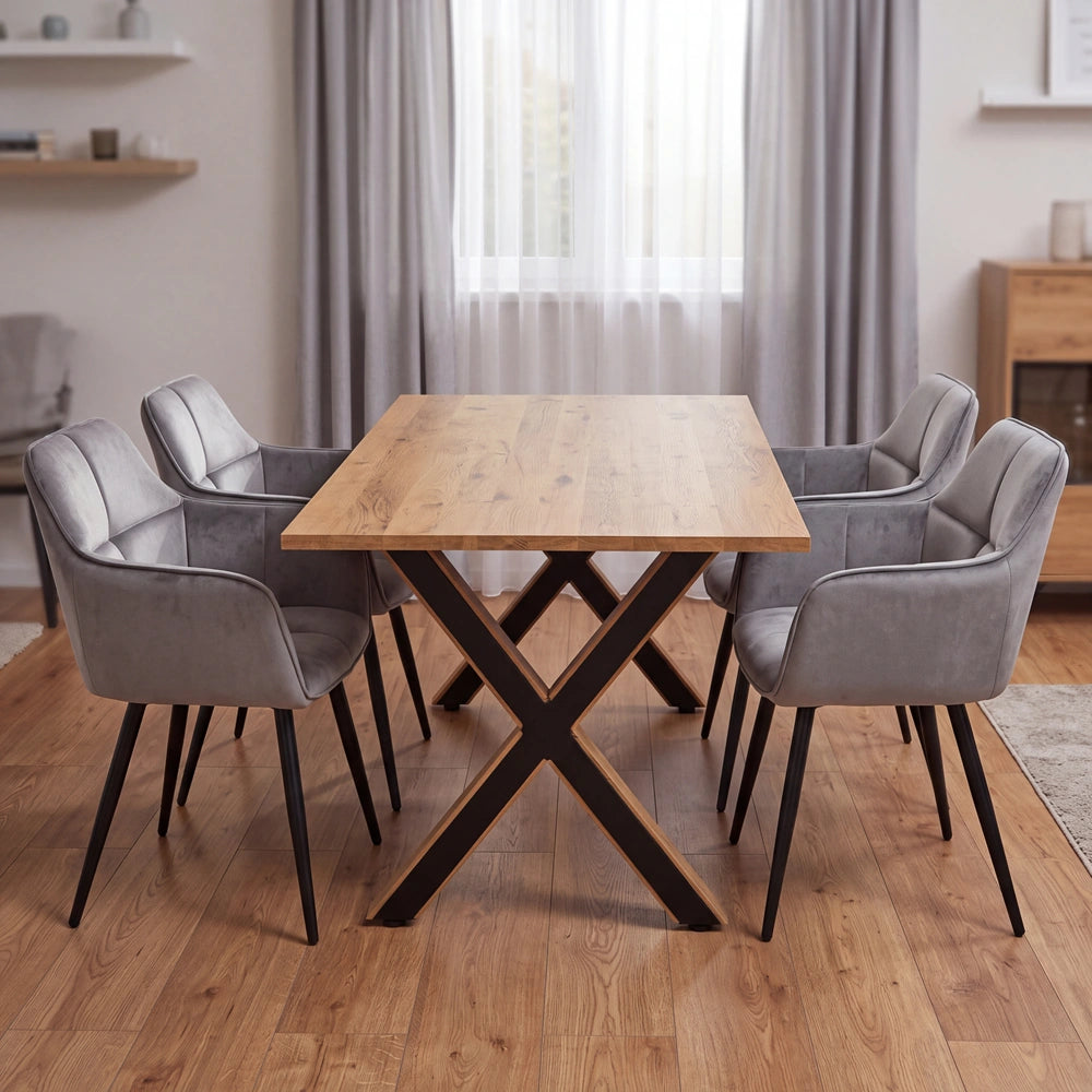 Eichenholztisch im klassischen Stil – für 4 Personen – 140x80x2,6 cm
