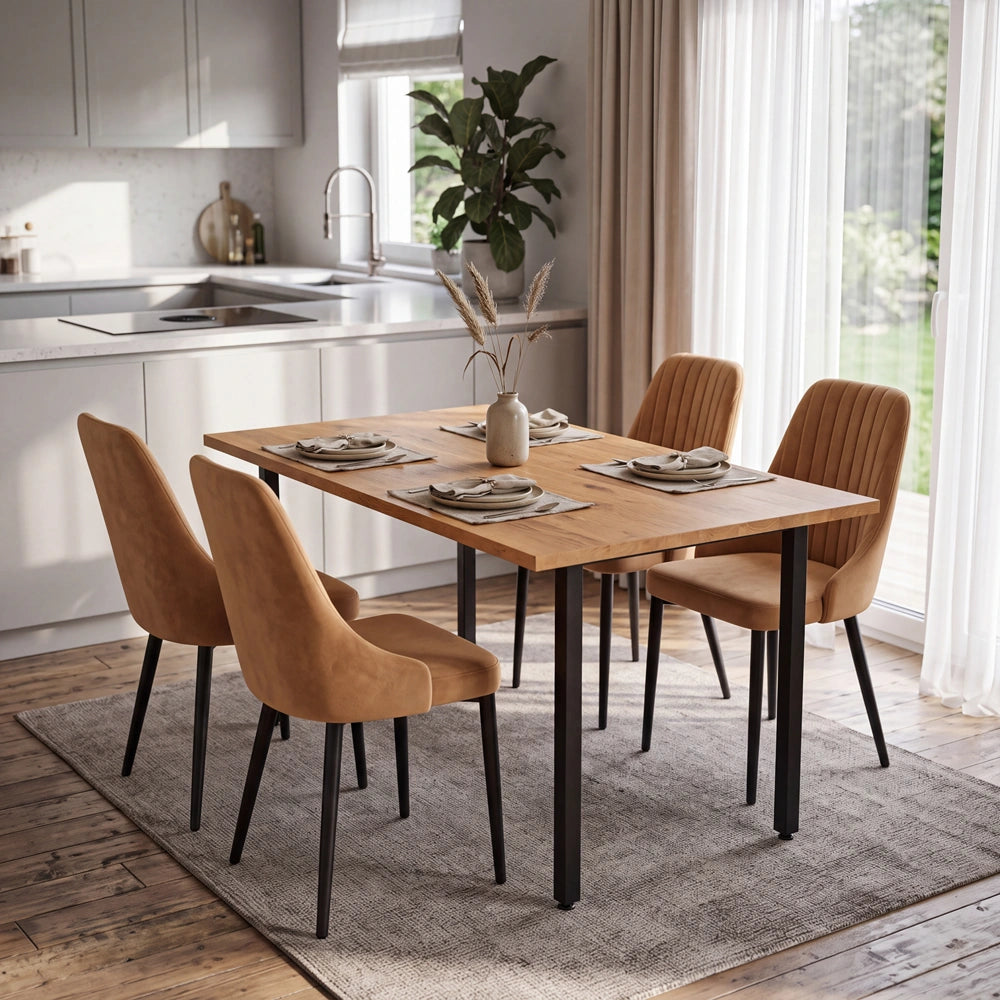 Eichenholztisch im klassischen Stil – für 4 Personen – 140x80x2,6 cm
