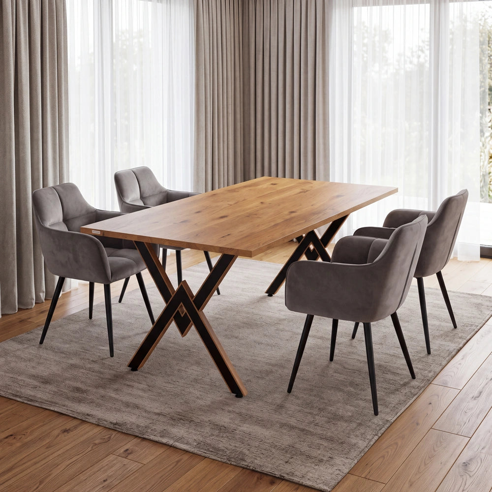Eichenholztisch im klassischen Stil – für 4 Personen – 140x80x2,6 cm