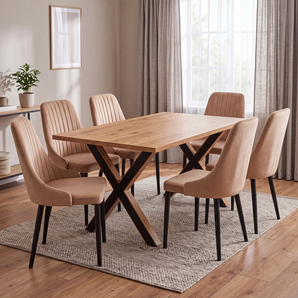 Eichenholztisch im klassischen Stil – für 4 Personen – 140x80x2,6 cm