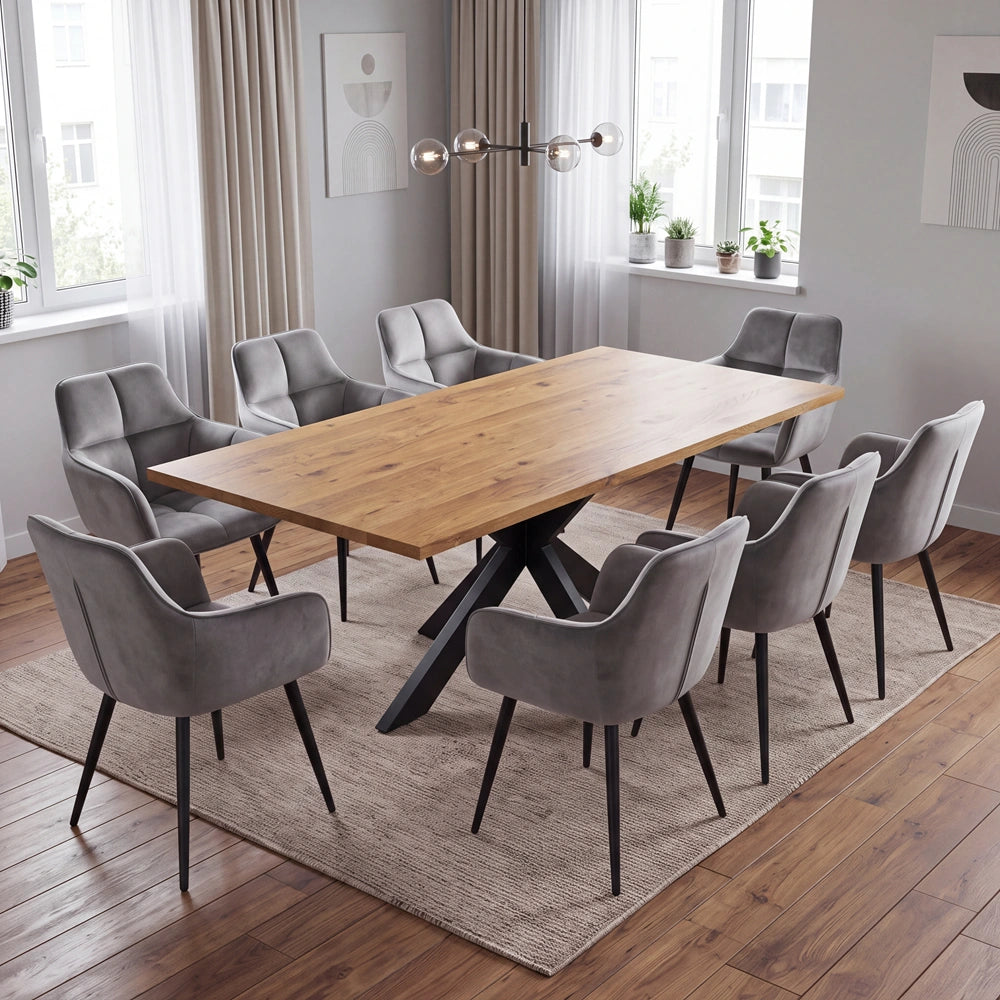 Eichenholztisch im klassischen Stil – für 8 Personen – 200x100x2,6 cm