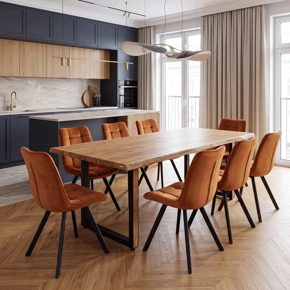 Eichenholztisch im rustikalen Stil – 6 Personen – 180 x 85 x 4