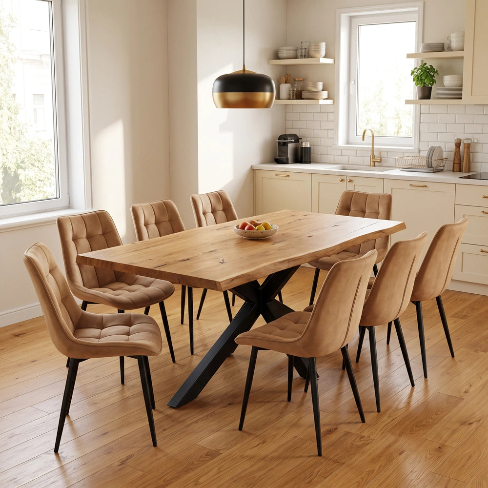 Eichentisch im rustikalen Stil – für 8 Personen – 200 x 100 x 4 cm