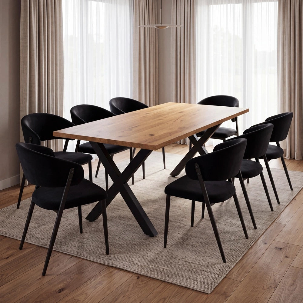 Eichenholztisch im klassischen Stil – für 8 Personen – 200x100x2,6 cm