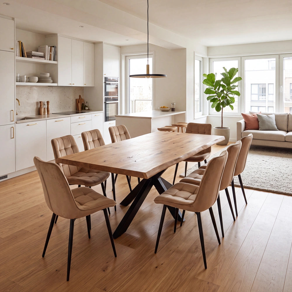 Eichentisch im rustikalen Stil – für 8 Personen – 200 x 100 x 4 cm