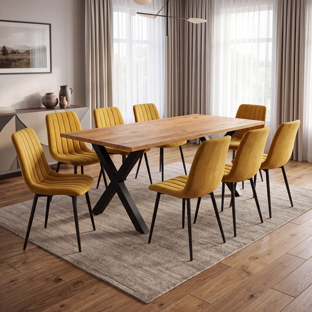 Eichenholztisch im klassischen Stil – für 8 Personen – 200x100x2,6 cm