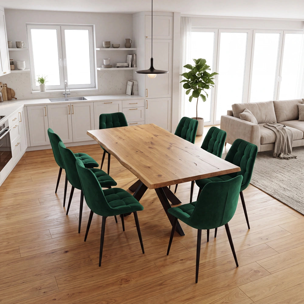 Eichentisch im rustikalen Stil – für 8 Personen – 200 x 100 x 4 cm