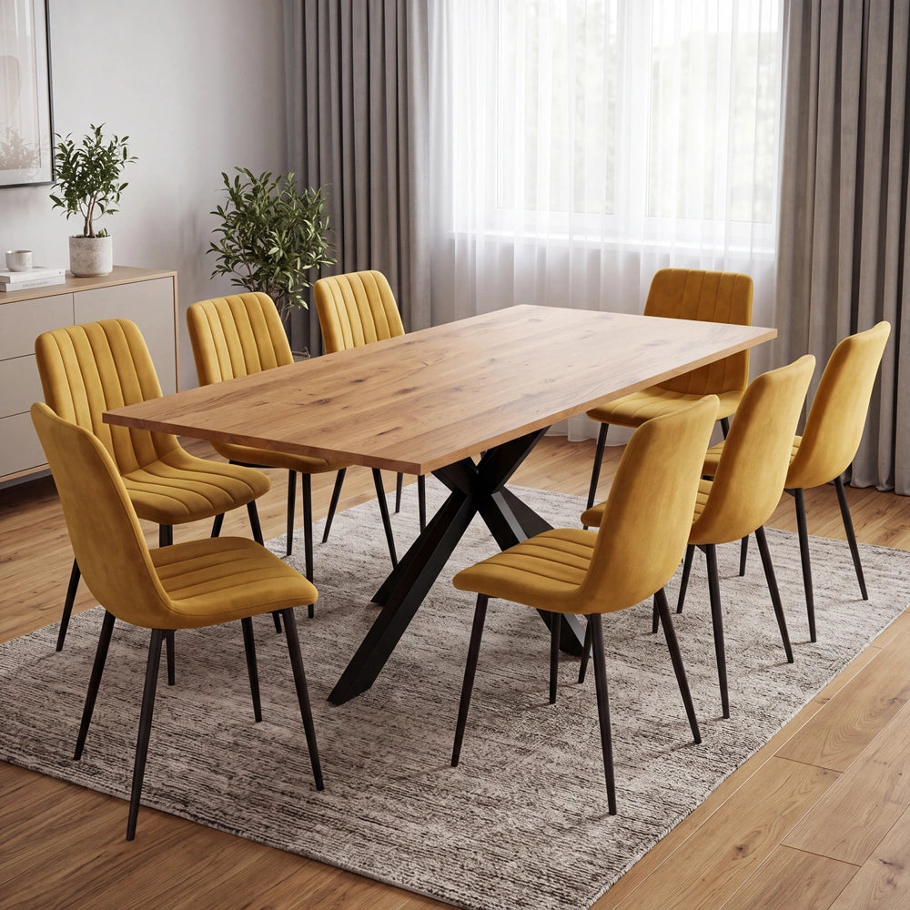 Eichenholztisch im klassischen Stil – für 8 Personen – 200x100x2,6 cm