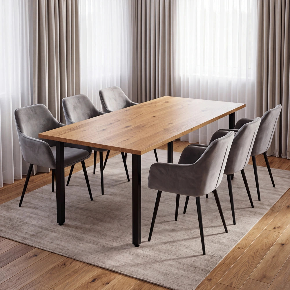 Eichenholztisch im klassischen Stil – für 6 Personen – 180x85x2,6 cm
